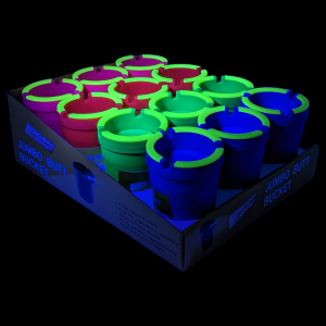 Jumbo BUTT Bucket Glow In Dark Ash Tray 12ct Display [CASH12]